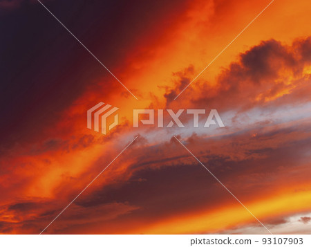 A bright red sunrise landscape 93107903
