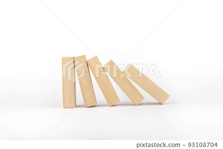 Wooden toy blocks on white background leadership and support concept. Leader. Management. Support. Stability. Concentration. Self-control 93108704