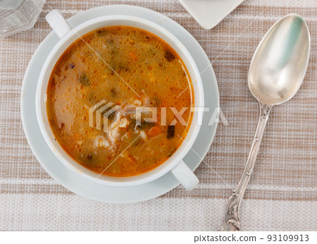 Traditional dish of Russian cuisine is Pickle soup 93109913