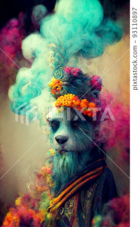 A fantasy lion rastaman with dreadlocks and with colorful colors, shrouded in clouds of colored smoke. Artistic abstract beautiful animal. Perfect for phone wallpaper or for posters. A fantasy lion rastaman with dreadlocks and with colorful colors, shrouded in clouds of colored smoke. Artistic abstract beautiful animal. Perfect for phone wallpaper or for posters. 93110897