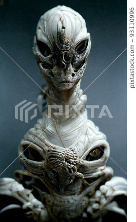 Gothic horror dark scene with a nightmarish alien. Artistic abstract gothic. The concept of dark gothic. Perfect for phone wallpaper or for posters. 3d rendering 93110996