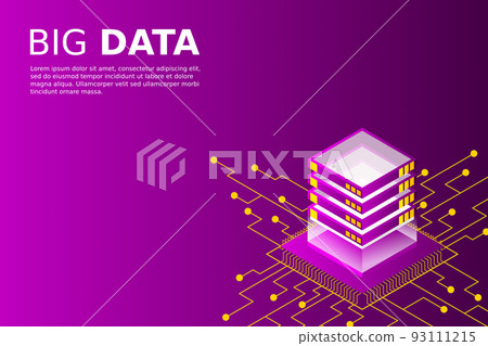 Concept of big data processing energy station of future server room rack data center 93111215