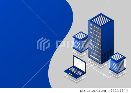 Server room isometric, Cloud storage data, Data center, Big data processing and computing technology Server room isometric, Cloud storage data, Data center, Big data processing and computing technology 93111544