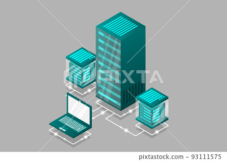 Server room isometric, Cloud storage data, Data center, Big data processing and computing technology Server room isometric, Cloud storage data, Data center, Big data processing and computing technology 93111575