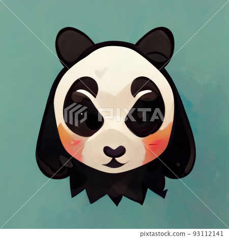 A fantasy panda depicted in cartoon style. Artistic abstract cute animal. Perfect for phone wallpaper or for posters. A fantasy panda depicted in cartoon style. Artistic abstract cute animal. Perfect for phone wallpaper or for posters. 93112141