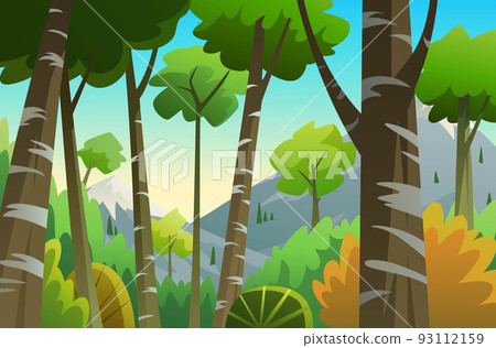 View of mountains and trees in the morning. View of mountains and trees in the morning. 93112159