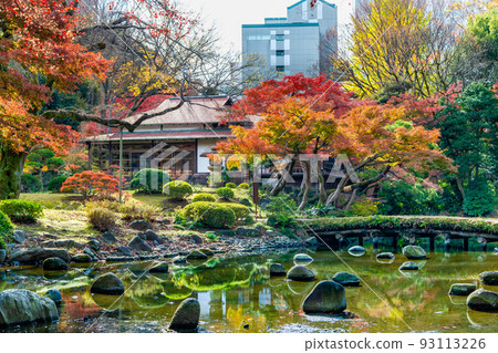 東京秋色的小石川後樂園~渡月橋和半德亭~ 東京秋色的小石川後樂園~渡月橋和半德亭~ 93113226