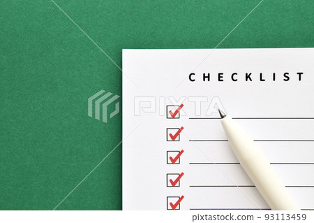 Checklist and ballpoint pen 93113459