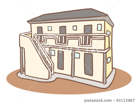兩層公寓手繪插畫 兩層公寓手繪插畫 93113967