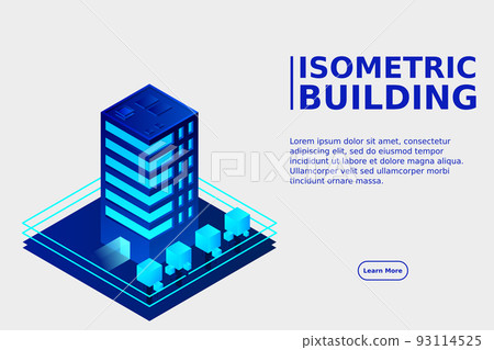 Smart city or intelligent building isometric vector concept. Modern smart city urban planning and development infrastructure buildings Smart city or intelligent building isometric vector concept. Modern smart city urban planning and development infrastructure buildings 93114525