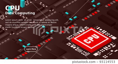 Artificial intelligence micro chip illustration. Quantum computing. PC mainboard illustration background Artificial intelligence micro chip illustration. Quantum computing. PC mainboard illustration background 93114553