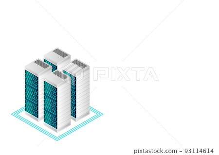 Server room isometric vector, futuristic technology of data protection and processing 93114614