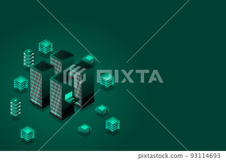 Mainframe, powered server, high technology concept, data center, cloud data storage 93114693