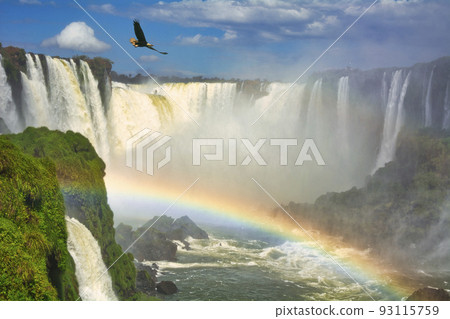 Rainbow over the World Heritage Iguazu Falls 93115759