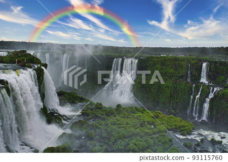 Rainbow over the World Heritage Iguazu Falls 93115760