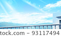 School rooftop background with blue sky 93117494