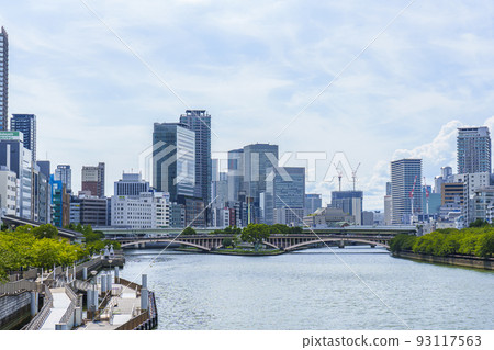 Cityscape of Osaka Scenery of Nakanoshima from Temmabashi 93117563