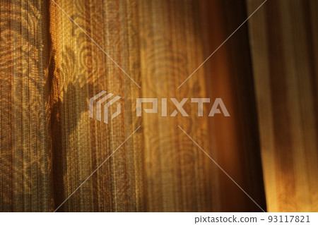 warm early morning lights and brown curtains 93117821