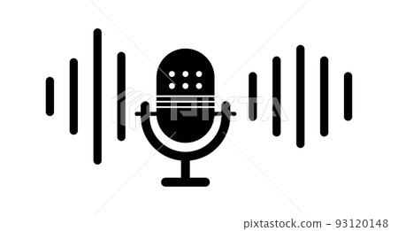 帶孔和音量波的麥克風。音量級別。向量。 帶孔和音量波的麥克風。音量級別。向量。 93120148
