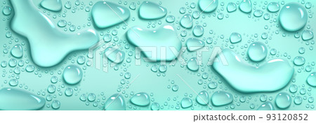 Water drops, spill puddles, aqua liquid splashes Water drops, spill puddles, aqua liquid splashes 93120852