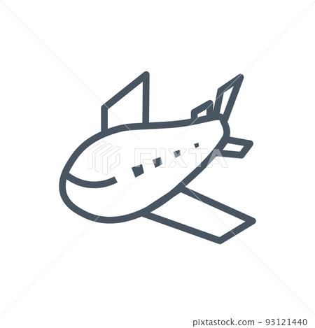 Airplane icon in flight. aircraft. vector. 93121440