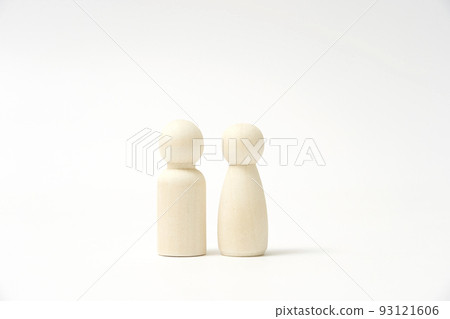 娃娃情侶形象白色背景 娃娃情侶形象白色背景 93121606