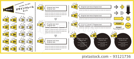 Design frame set with number icons 93121736