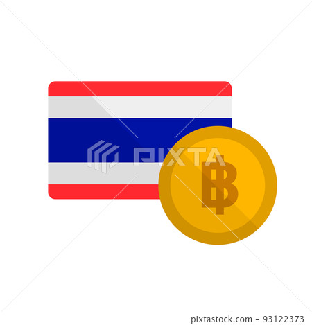 Thai flag and Thai currency baht icon. vector. Thai flag and Thai currency baht icon. vector. 93122373