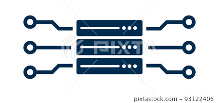 Cloud server and network icons. Hosting service symbol. vector. 93122406