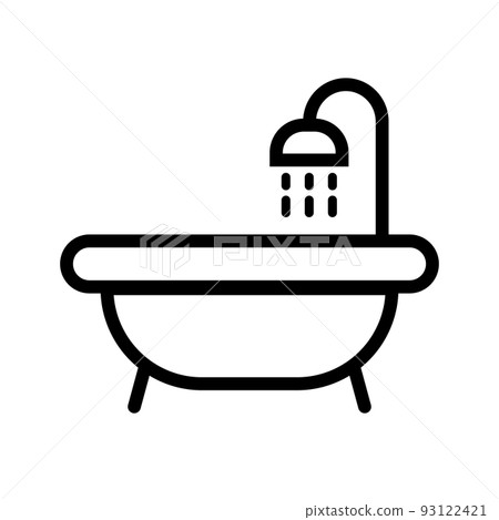 Bathroom and shower icon. bath icon. vector. 93122421