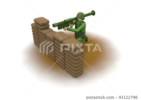 部隊保衛。軍事入侵。戰爭現場。一個拿著武器的士兵。士兵戰鬥。 部隊保衛。軍事入侵。戰爭現場。一個拿著武器的士兵。士兵戰鬥。 93122796