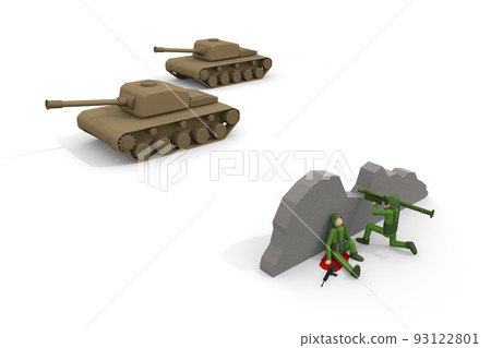 部隊保衛。軍事入侵。戰爭現場。一個拿著武器的士兵。士兵戰鬥。 部隊保衛。軍事入侵。戰爭現場。一個拿著武器的士兵。士兵戰鬥。 93122801