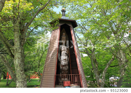 Heiwa Kannon statue at Karuizawa Taliesin Park by Shiozawa Lake in Karuizawa, Nagano, Japan 93123000