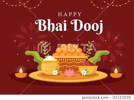 Happy Bhai Dooj Indian Festival Celebration... - Stock Illustration  [93123076] - PIXTA
