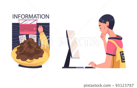 People using laptopcomputers for communicating and searching for information cartoon vector illustration People using laptopcomputers for communicating and searching for information cartoon vector illustration 93123787