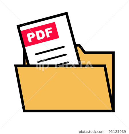 PDF 文件和文件夾圖標。向量。 93123989