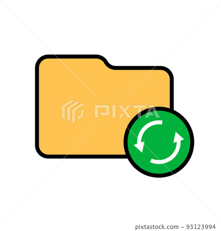 文件夾同步圖標。更新和備份。向量。 93123994