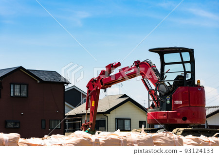 和光富士見繞行道路施工現場重型設備小型挖掘機 93124133