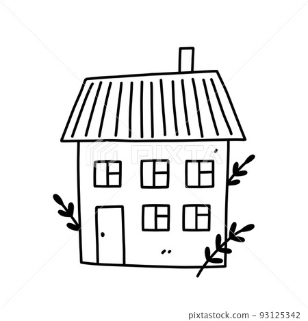 Cute tiny house isolated on white background 93125342