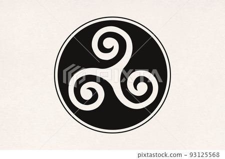 Celtic triskele on paper Celtic triskele on paper 93125568