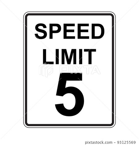 Prispeed limit 5 MPH road traffic sign icon vector for graphic design, logo, website, social media, mobile app, UI illustrationnt Prispeed limit 5 MPH road traffic sign icon vector for graphic design, logo, website, social media, mobile app, UI illustrationnt 93125569
