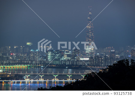 Seoul night cityscape view, South Korea travel Seoul night cityscape view, South Korea travel 93125738