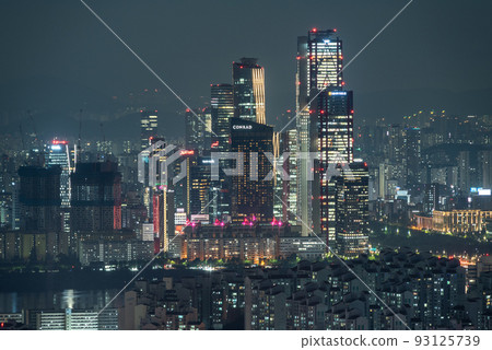 Seoul night cityscape view, South Korea travel 93125739