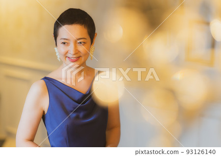 Woman in blue dress very short Woman in blue dress very short 93126140
