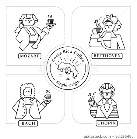 Costa Rica Coffee Musician Series line logos 93126493