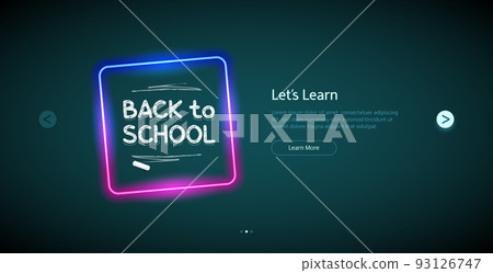 Back to School Website Template with Neon Back to School Website Template with Neon 93126747