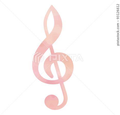 watercolor notes. Music symbols with beautiful pale colors watercolor notes. Music symbols with beautiful pale colors 93126812