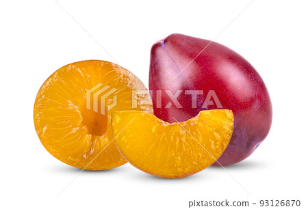 Plums plum prunes  fruit isolated on white 93126870