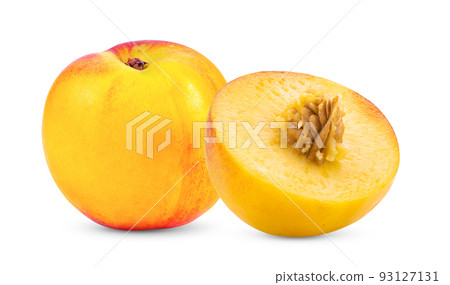 Nectarine fruit isolated on white 93127131