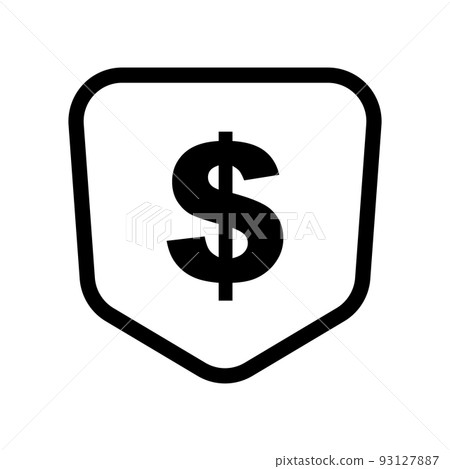 Shield icon with dollar sign. vector. 93127887